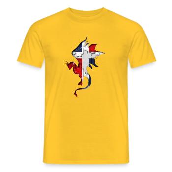 Flag of the Dominican Republic - Men's T-Shirt - yellow - Front - AI Model Male 178 dark (178cm)