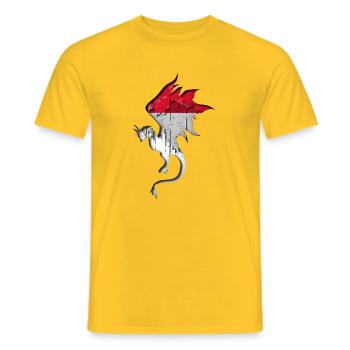 Indonesian Flag - Drag Silhouette - Men's T-Shirt - yellow - Front - AI Model Male 178 dark (178cm)