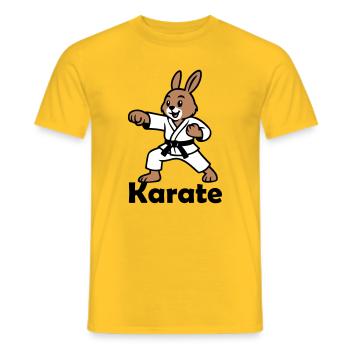 Karate Rabbit - Men's T-Shirt - yellow - Front - AI Model Male 178 dark (178cm)