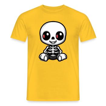 Skelett Niedlich Halloween Comic - Männer T-Shirt - Gelb - Vorne - AI Model Male 178 dark (178cm)