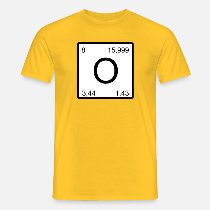 O Sauerstoff Zeichen im Minimalstil nerd - Männer T-Shirt - Gelb
