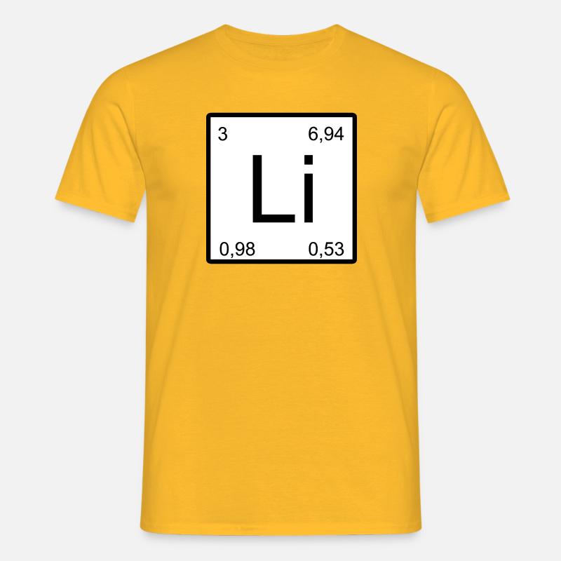 Lithium Minimal-Element Design - Männer T-Shirt - Gelb