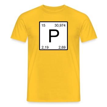 Phosphore P symbole Symbole d’époque Impression d’art - T-shirt homme - jaune - Devant - AI Model Male 178 dark (178cm)