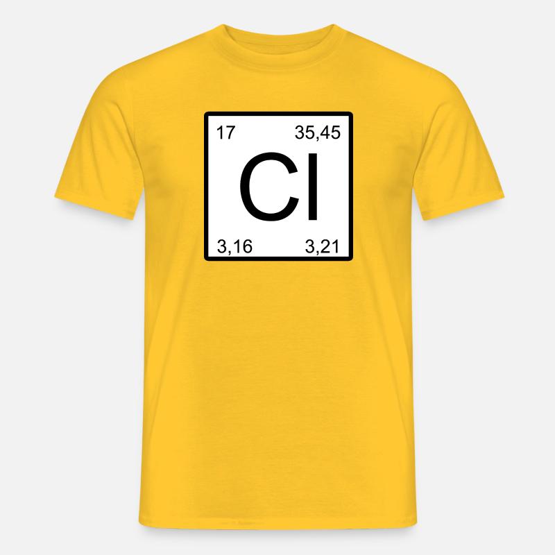 Chlor Quadrat Element Design - Männer T-Shirt - Gelb