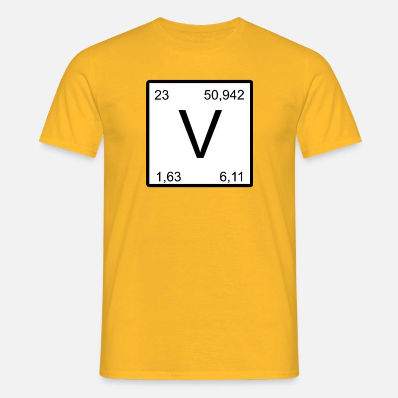 Vanadium V-Element Vanadium Design - Männer T-Shirt - Gelb