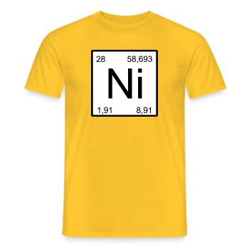 Nickel Symbol Quadrat - Männer T-Shirt - Gelb - Vorne - AI Model Male 178 dark (178cm)