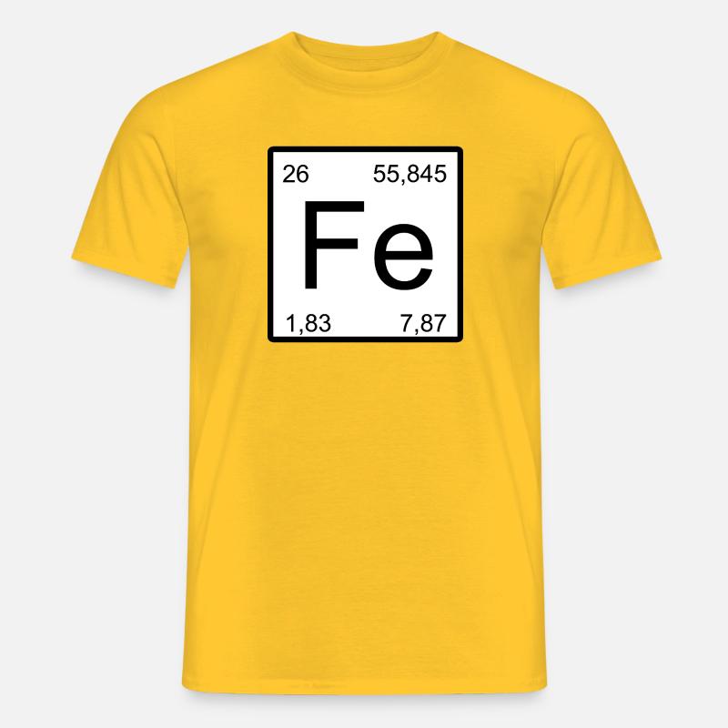 Fe Element Typografie Minimal - Männer T-Shirt - Gelb