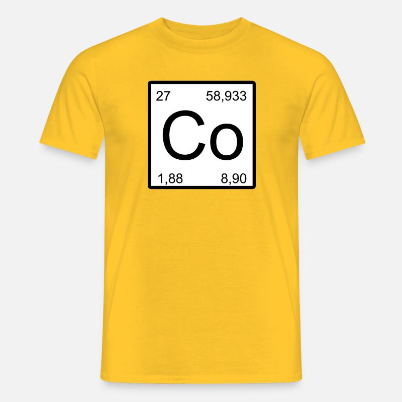 Kobalt Element Stil Minimal - Männer T-Shirt - Gelb