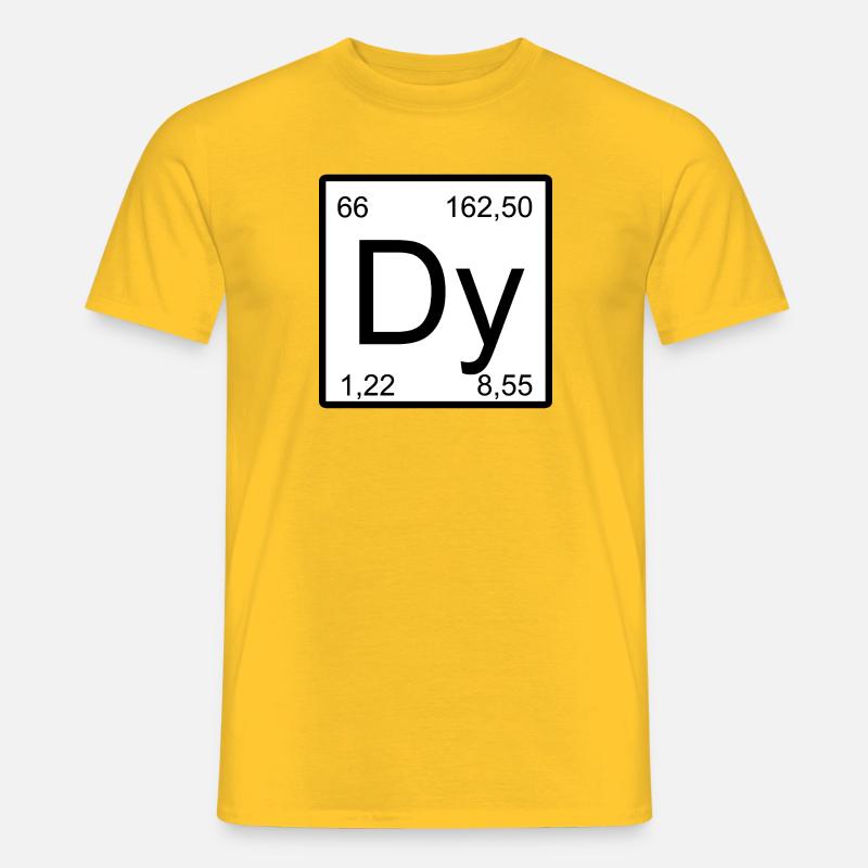 Dysprosium Dy Elemental Glyph Design - Männer T-Shirt - Gelb