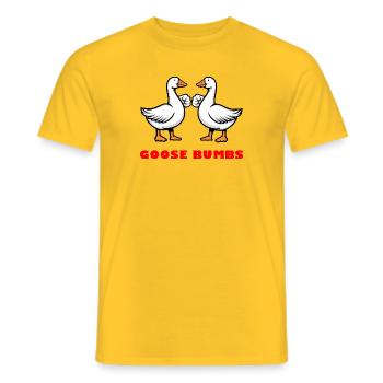 Goose Bumbs – Funny Goose Fist Bump - Men's T-Shirt - yellow - Front - AI Model Male 178 dark (178cm)