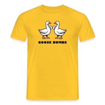 Goose Bumbs – Lustige Gänse-Fausthaut - Männer T-Shirt - Gelb - Vorne - AI Model Male 178 dark (178cm)