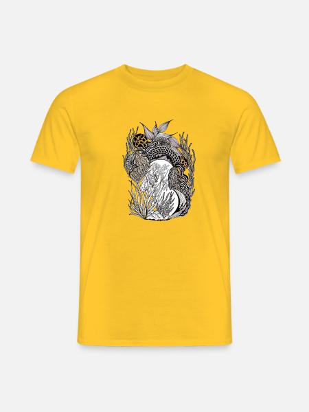 Unterwasserpfad im Siebdruckstil - Männer T-Shirt - Gelb