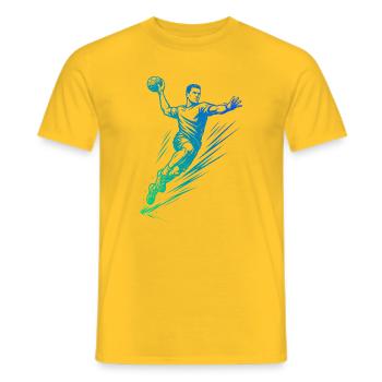 Motif de handball qui fonctionne immédiatement pour les hommes - T-shirt homme - jaune - Devant - AI Model Male 178 dark (178cm)