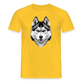 Husky Dogs Lover Dog Love Siberian Huskies - Men's T-Shirt - yellow - Front - AI Model Male 178 dark (178cm)