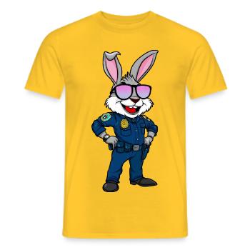 Lapin de la Police - T-shirt homme - jaune - Devant - AI Model Male 178 dark (178cm)