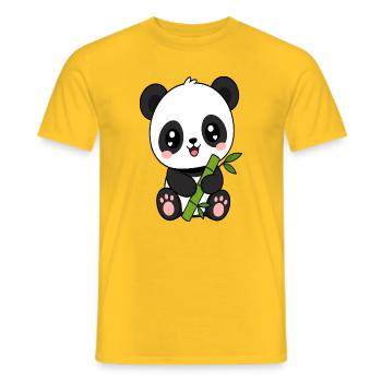 Panda Bambus Charm - Männer T-Shirt - Gelb - Vorne - AI Model Male 178 dark (178cm)