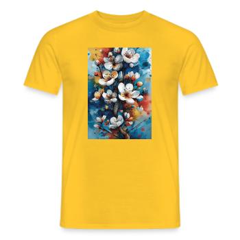 Helle Aquarellblüten - Männer T-Shirt - Gelb - Vorne - AI Model Male 178 dark (178cm)
