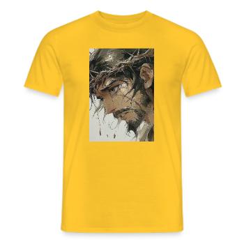 Portrait Crown Thorns - Men's T-Shirt - yellow - Front - AI Model Male 178 dark (178cm)