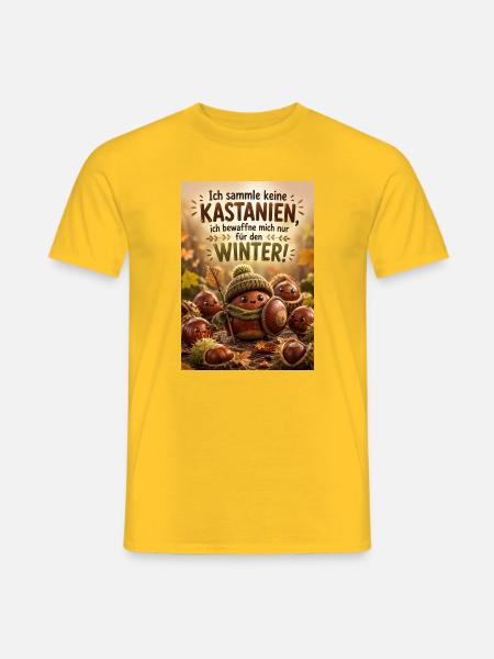 Kastanienhelden für den Winter - Männer T-Shirt - Gelb