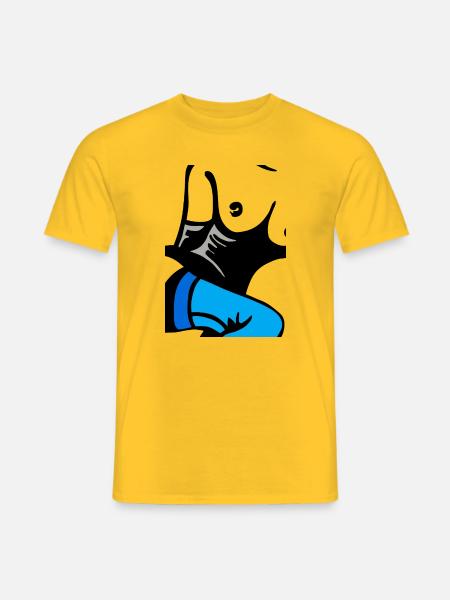 Abstrakter blauer Schuh mit Flügeln - Männer T-Shirt - Gelb
