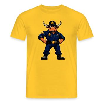 Stiere Polizei / Cop Stier - Männer T-Shirt - Gelb - Vorne - AI Model Male 178 dark (178cm)