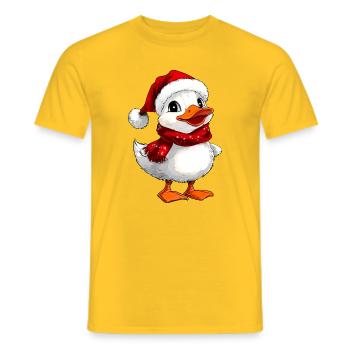 Weisses Entchen Weihnachten - Männer T-Shirt - Gelb - Vorne - AI Model Male 178 dark (178cm)