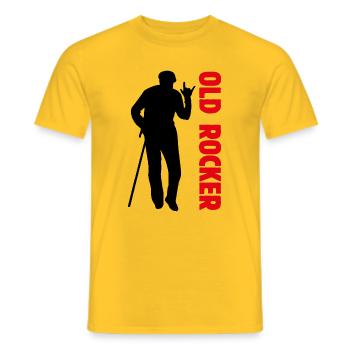 Old Rocker! Old Rocker, Rock 'n' Roll - T-shirt homme - jaune - Devant - AI Model Male 178 dark (178cm)