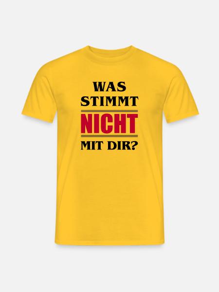 Was stimmt NICHT mit Dir? - Männer T-Shirt - Gelb