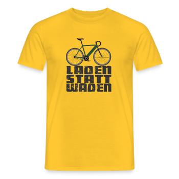 Laden statt Waden - Männer T-Shirt - Gelb - Vorne - AI Model Male 178 dark (178cm)