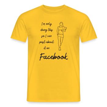 I m only doing this - Facebook - Men's T-Shirt - yellow - Front - AI Model Male 178 dark (178cm)