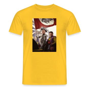 Don KeyHotair - Nigel Farage / Don Quichotte mash-up - T-shirt homme - jaune - Devant - AI Model Male 178 dark (178cm)