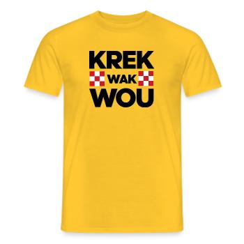 krek wak wanted - Men's T-Shirt - yellow - Front - AI Model Male 178 dark (178cm)