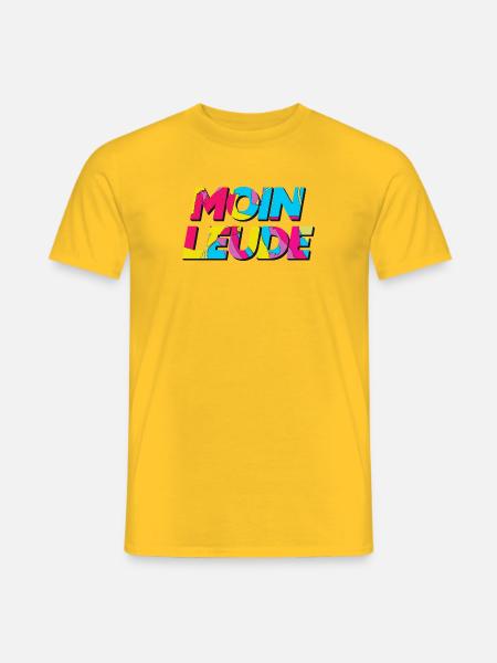 Moin Leude - Plattdeutsch Geschenk - Männer T-Shirt - Gelb