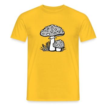 champignons champignons vegetables113 veggie veggie champignons - T-shirt homme - jaune - Devant - AI Model Male 178 dark (178cm)