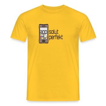 (app)solut perfekt - Männer T-Shirt - Gelb - Vorne - AI Model Male 178 dark (178cm)