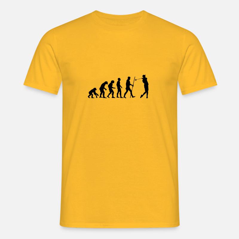 Evolution Golf als Geschenk - Männer T-Shirt - Gelb