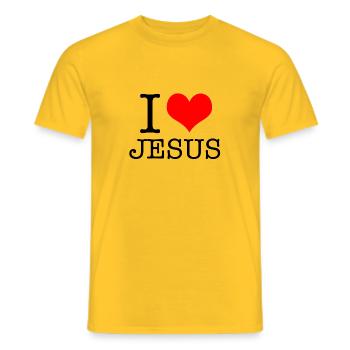 ICH LIEBE JESUS - Männer T-Shirt - Gelb - Vorne - AI Model Male 178 dark (178cm)