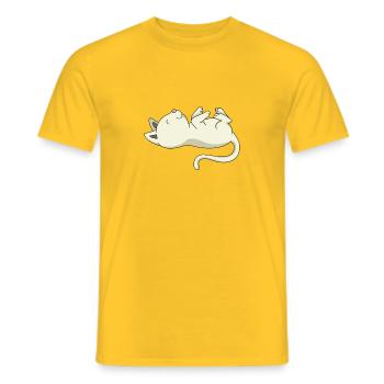 Sleeping kitten gift pet - Men's T-Shirt - yellow - Front - AI Model Male 178 dark (178cm)