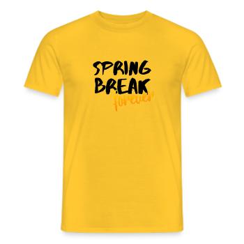 Spring Break Forever Spring Party Gift Idea - Men's T-Shirt - yellow - Front - AI Model Male 178 dark (178cm)
