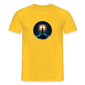 Leuchtturm leuchtet in der Nacht - Männer T-Shirt - Gelb - Vorne - AI Model Male 178 dark (178cm)