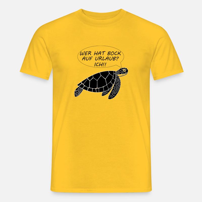 Schildkröte - wer hat bock auf Urlaub - Männer T-Shirt - Gelb