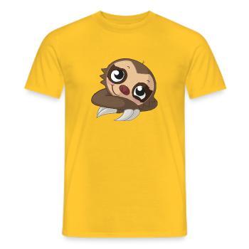Verliebtes Comic Faultier - Männer T-Shirt - Gelb - Vorne - AI Model Male 178 dark (178cm)