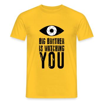 Big Brother vous contrôle - T-shirt homme - jaune - Devant - AI Model Male 178 dark (178cm)