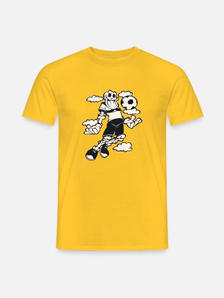 Sportlicher Totenkopf - Foot4 - Männer T-Shirt - Gelb