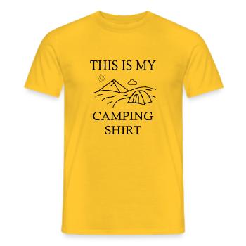 Adventure Travel Hiking Mountain - Men's T-Shirt - yellow - Front - AI Model Male 178 dark (178cm)