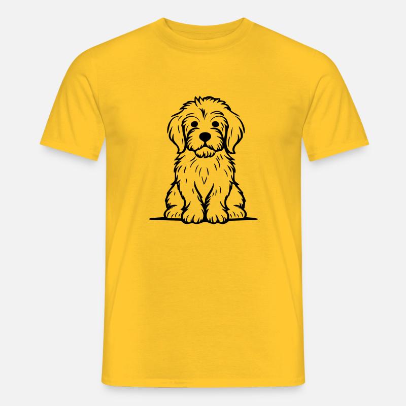 Doodle Welpe - Männer T-Shirt - Gelb
