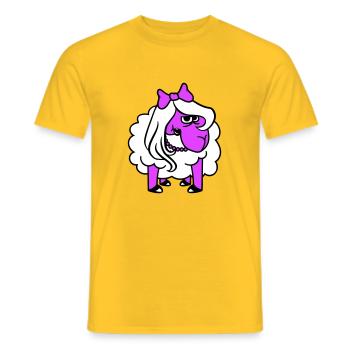 mouton offensé fille femme mauvais œil joli - T-shirt homme - jaune - Devant - AI Model Male 178 dark (178cm)
