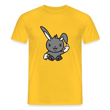 Hase Mittelfinger Zeigen Böse Frech Beleidigend - Männer T-Shirt - Gelb - Vorne - AI Model Male 178 dark (178cm)
