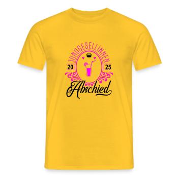 junggesellinnen abschied 2025 - Männer T-Shirt - Gelb - Vorne - AI Model Male 178 dark (178cm)