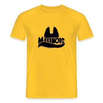Abbildung Malinois - Männer T-Shirt - Gelb - Vorne - AI Model Male 178 dark (178cm)